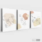 Tríptico Rostros Face Lines