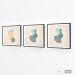 Cargar imagen en el visor de la galería, Tríptico Abstracto Nórdico Celeste (Set x 3)

