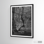 Cargar imagen en el visor de la galería, Cuadro New York Map Negro
