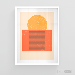 Cuadro Abstracto Minimal Sunset Orange