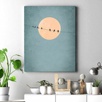 Cuadro Minimalista Pájaros en Azul