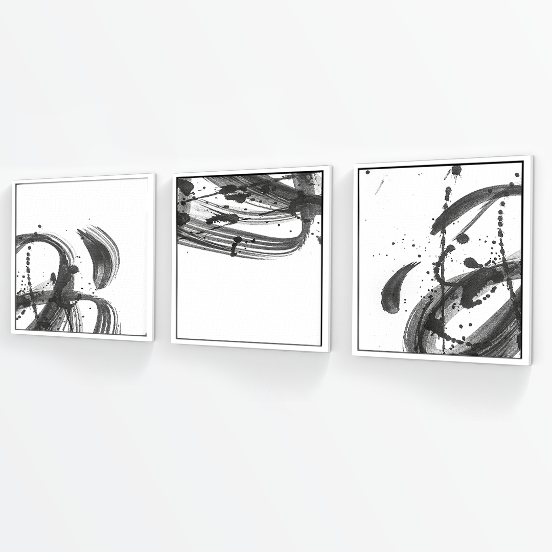 Tríptico Minimalista Pinceladas (Set x 3)