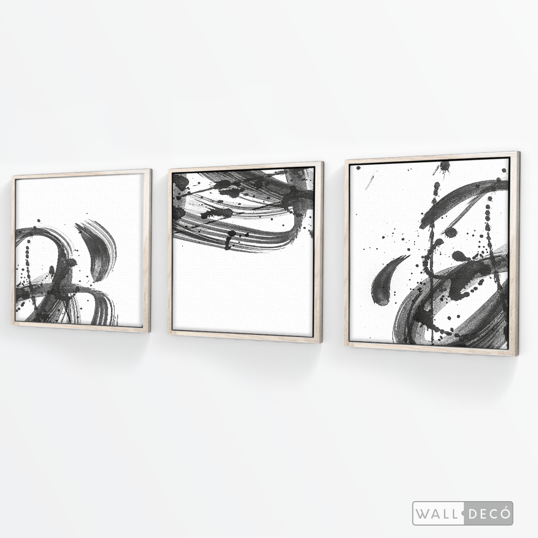 Tríptico Minimalista Pinceladas (Set x 3)