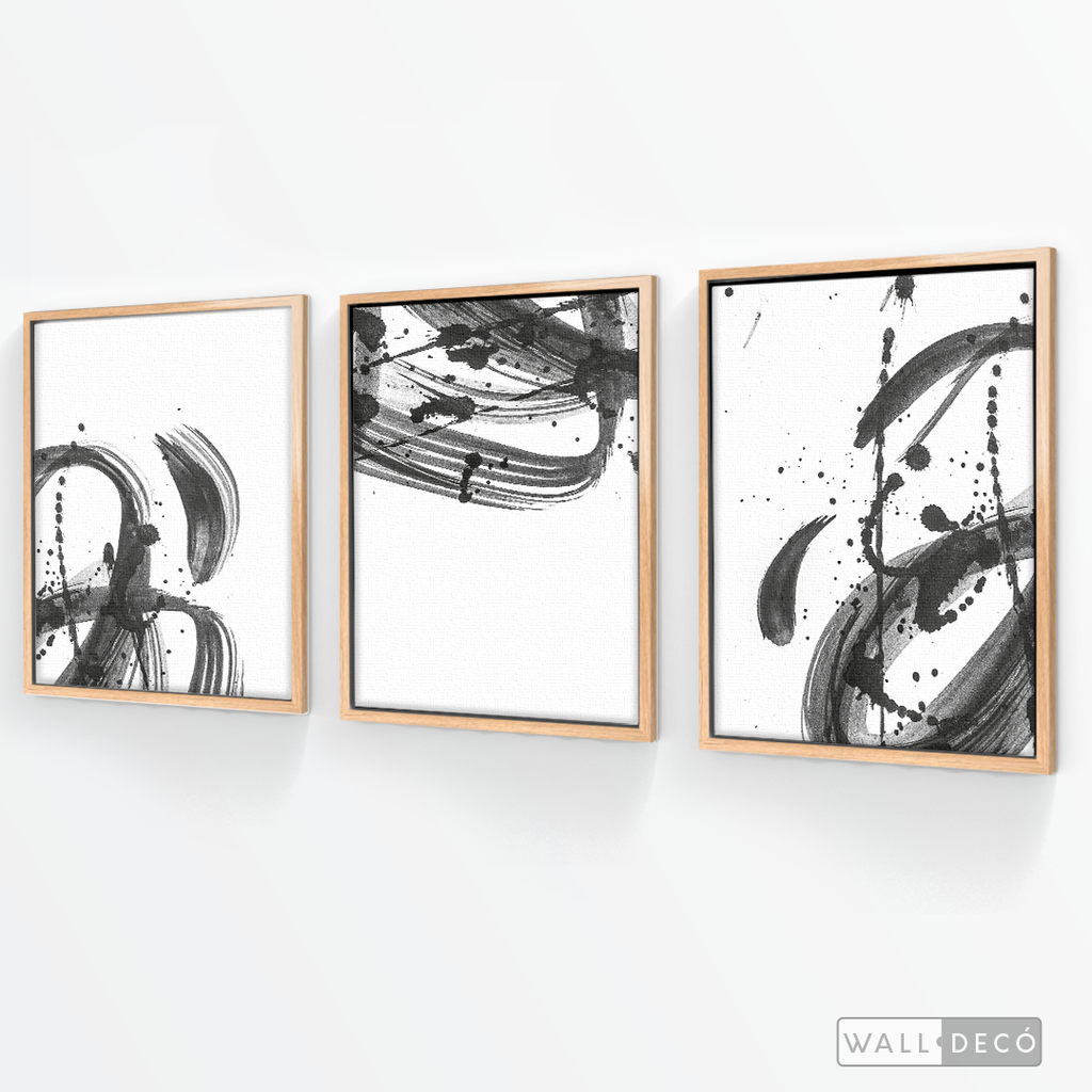 Tríptico Minimalista Pinceladas (Set x 3)