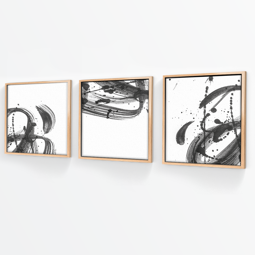 Tríptico Minimalista Pinceladas (Set x 3)