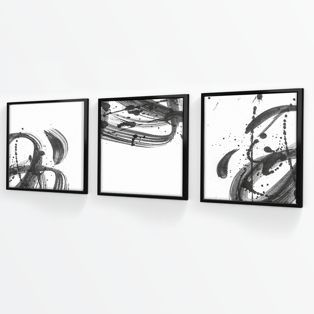 Tríptico Minimalista Pinceladas (Set x 3)
