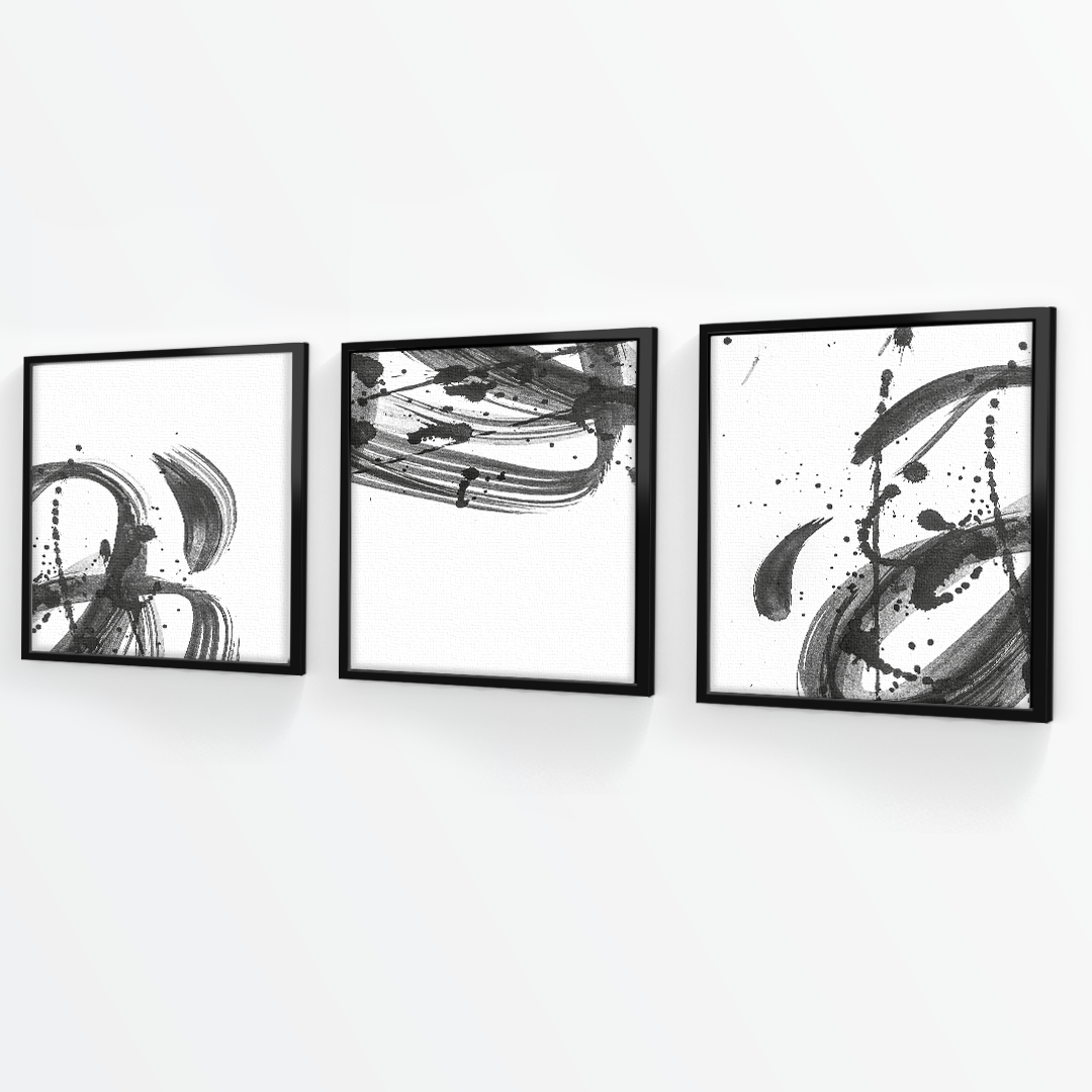 Tríptico Minimalista Pinceladas (Set x 3)